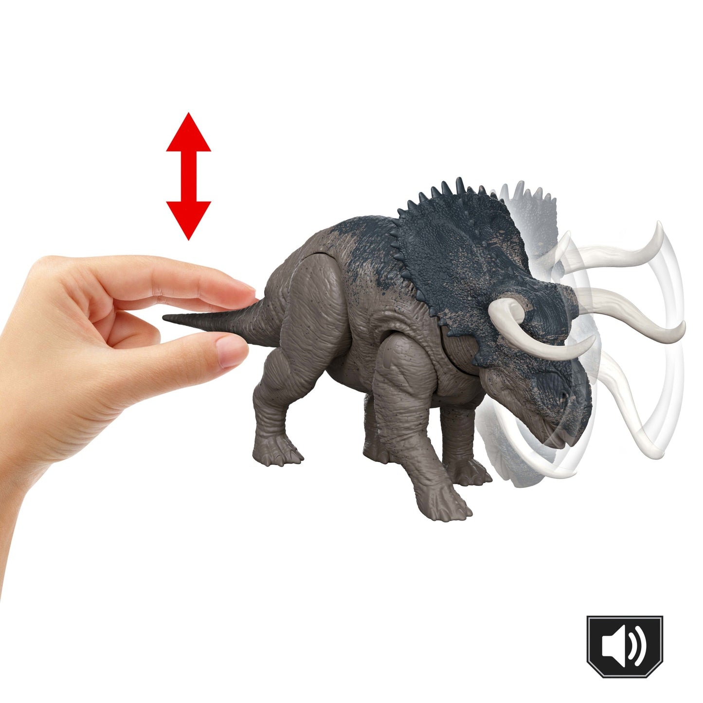 Jurassic World Dinosaurio de Juguete Rebirth Rugido Salvaje Nasutoceratops
