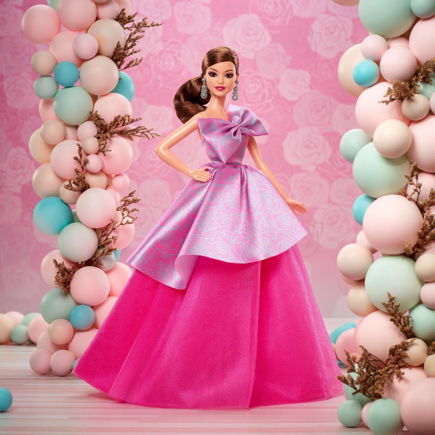 Barbie-Poupée Barbie Joyeux Anniversaire-en Robe Rose Satinée