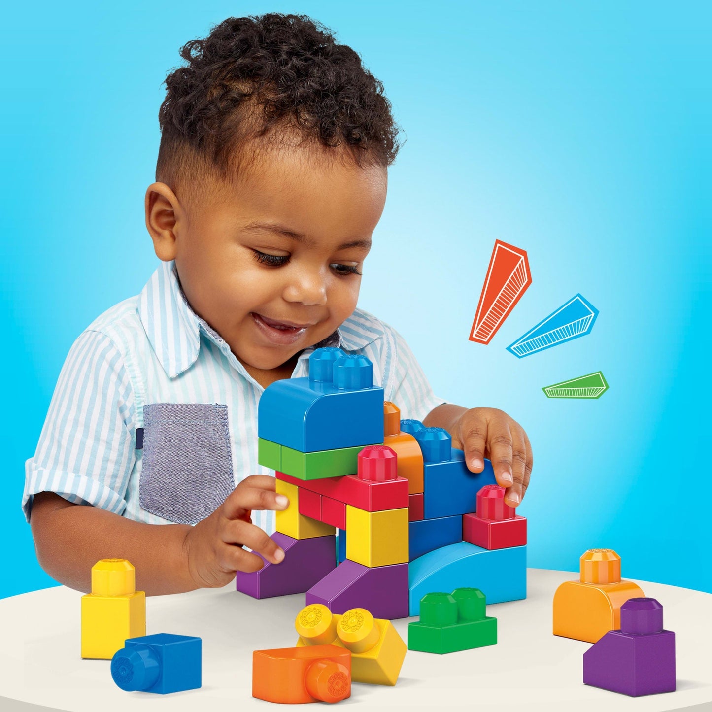 Mega Bloks Juguete de Construcción Bolsa de 60 bloques Azul