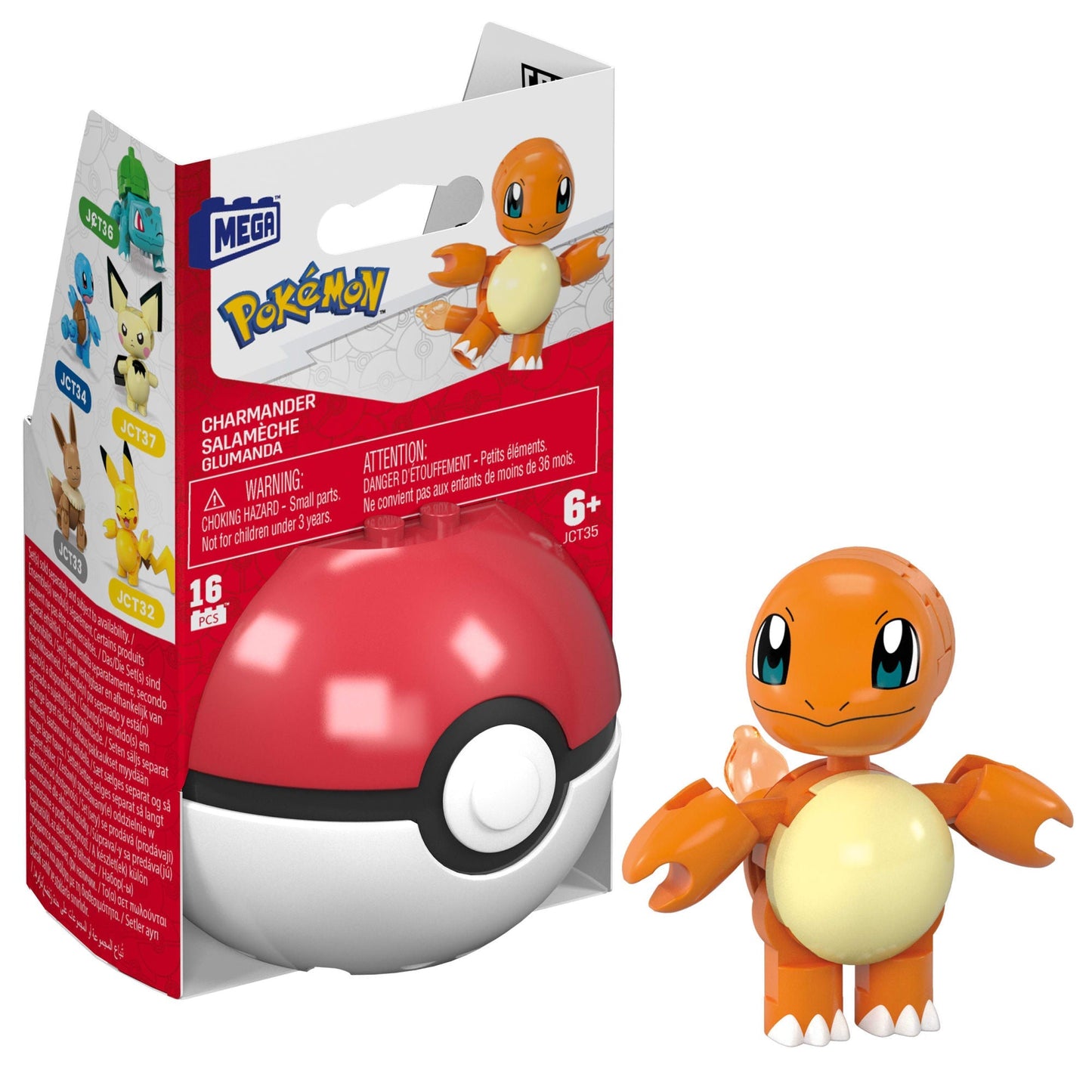 MEGA Pokémon Jogo de Construção Pokébola Colecionável Charmander