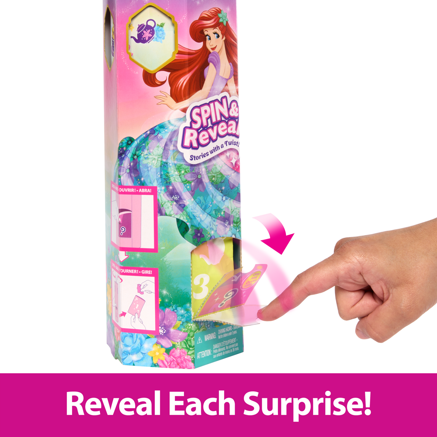 Disney Princess Spin & Reveal Ariel Fashion Doll & Accessories With 11 Surprises