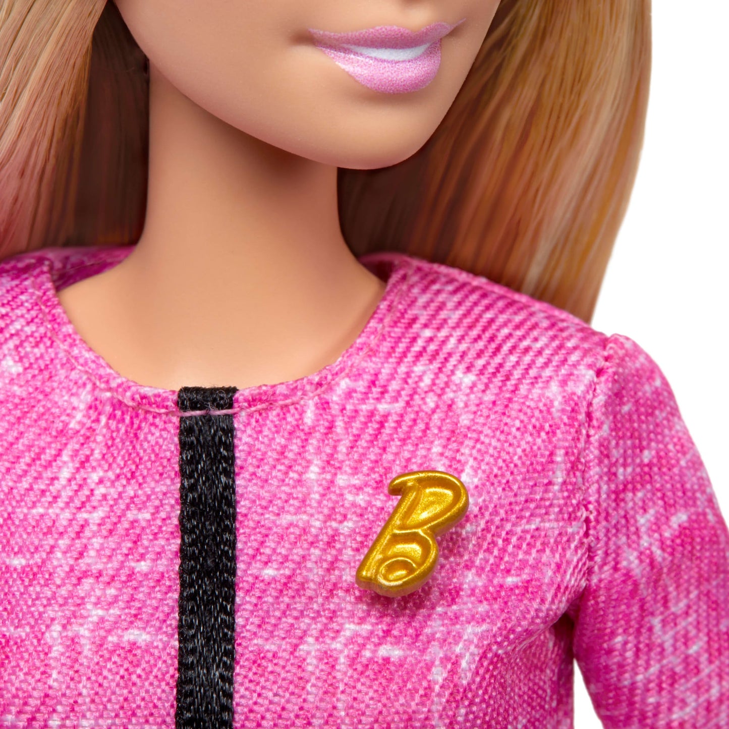 Barbie Future Leader Doll, Blonde, Wearing Outfit With 2 Golden Bracelets & Pin