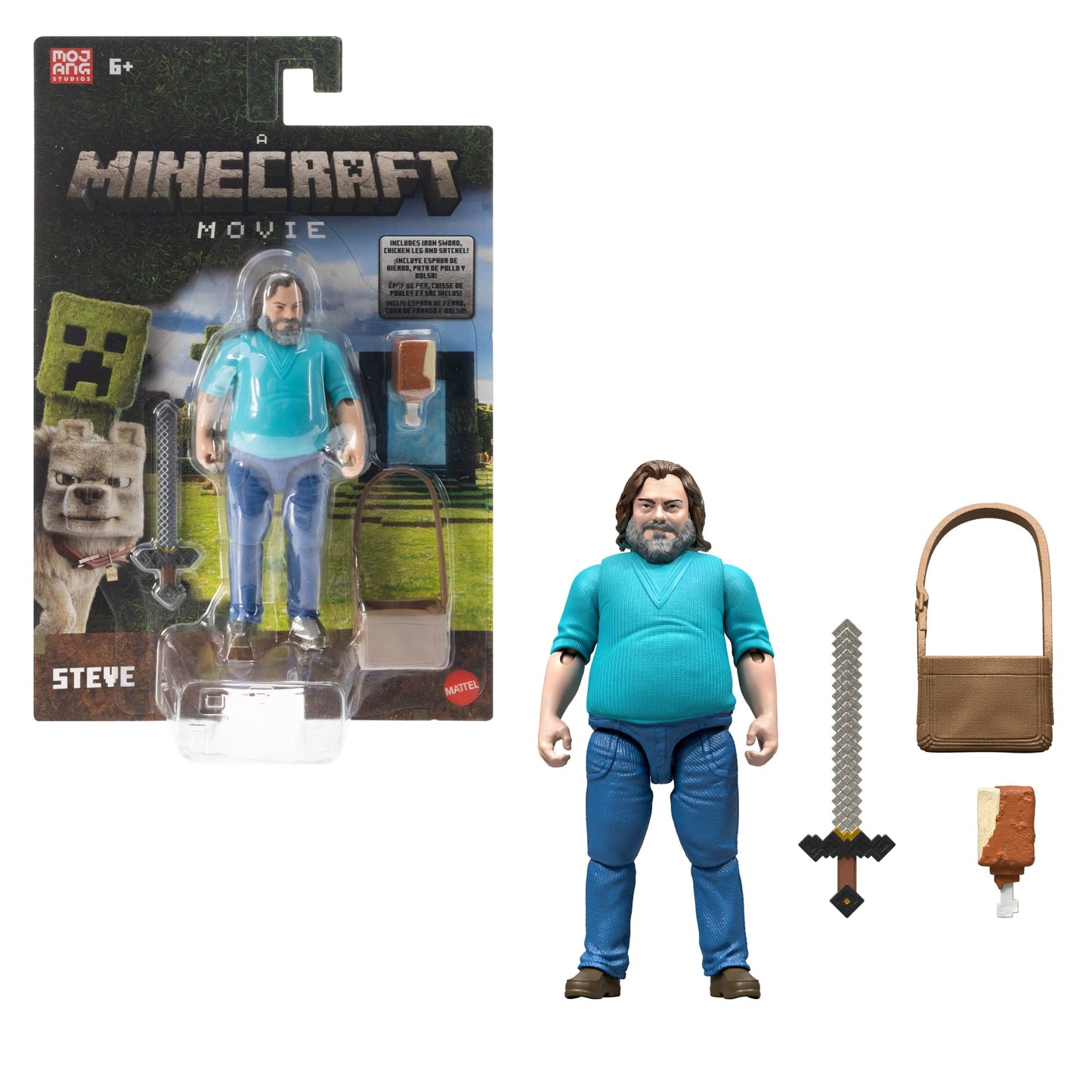 Minecraft o Filme Figura de Ação Steve de 4 polegadas