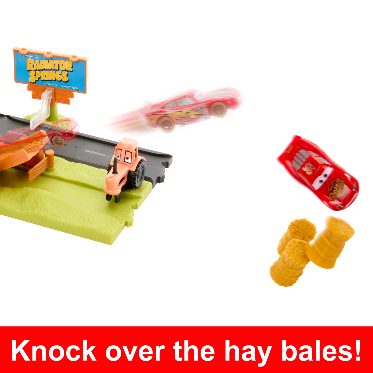 Disney And Pixar Cars Frank Escape & Stunt Race Playset With Lightning Mcqueen Toy Car