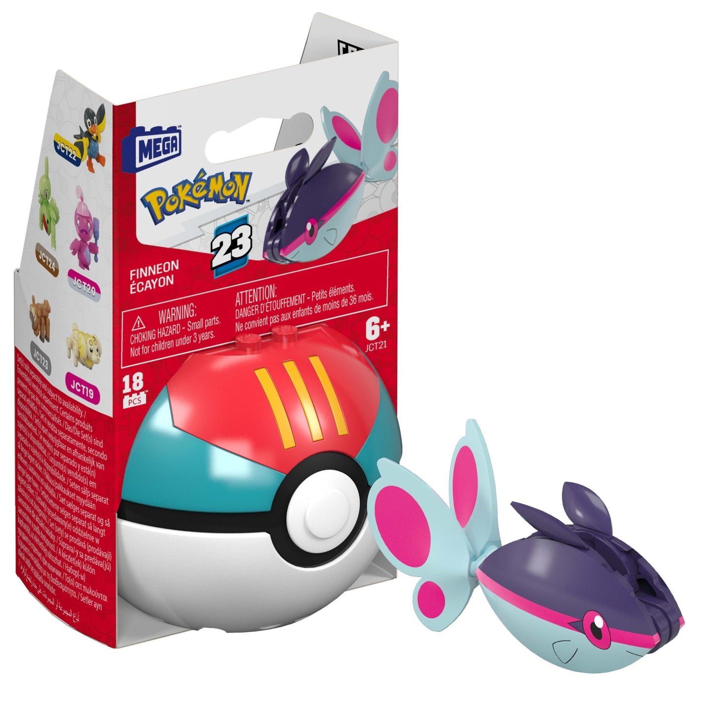 MEGA Pokémon Jogo de Construção Pokébola Colecionável Finneon
