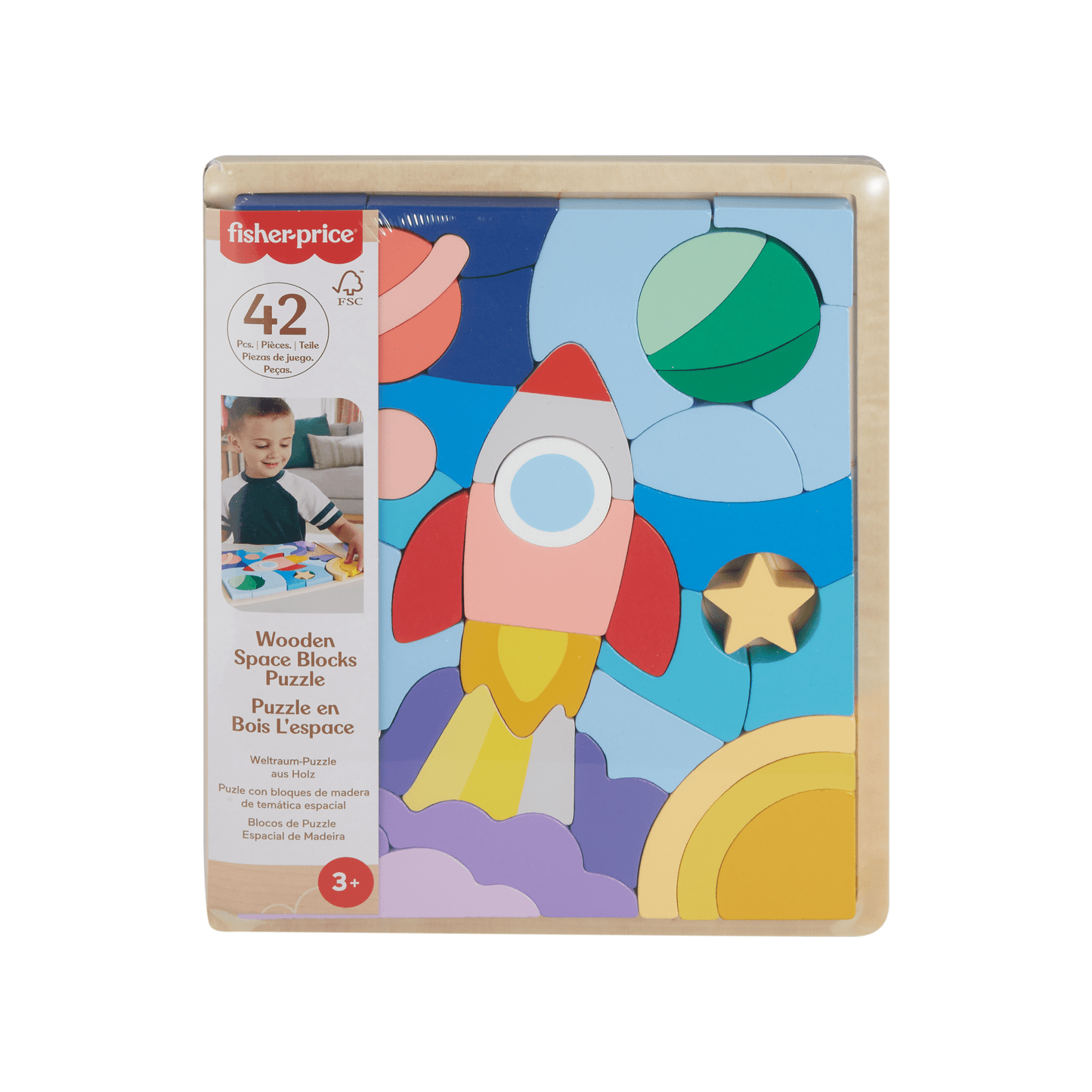 Fisher-Price Juguete para Bebés Rompecabezas del Espacio de Madera
