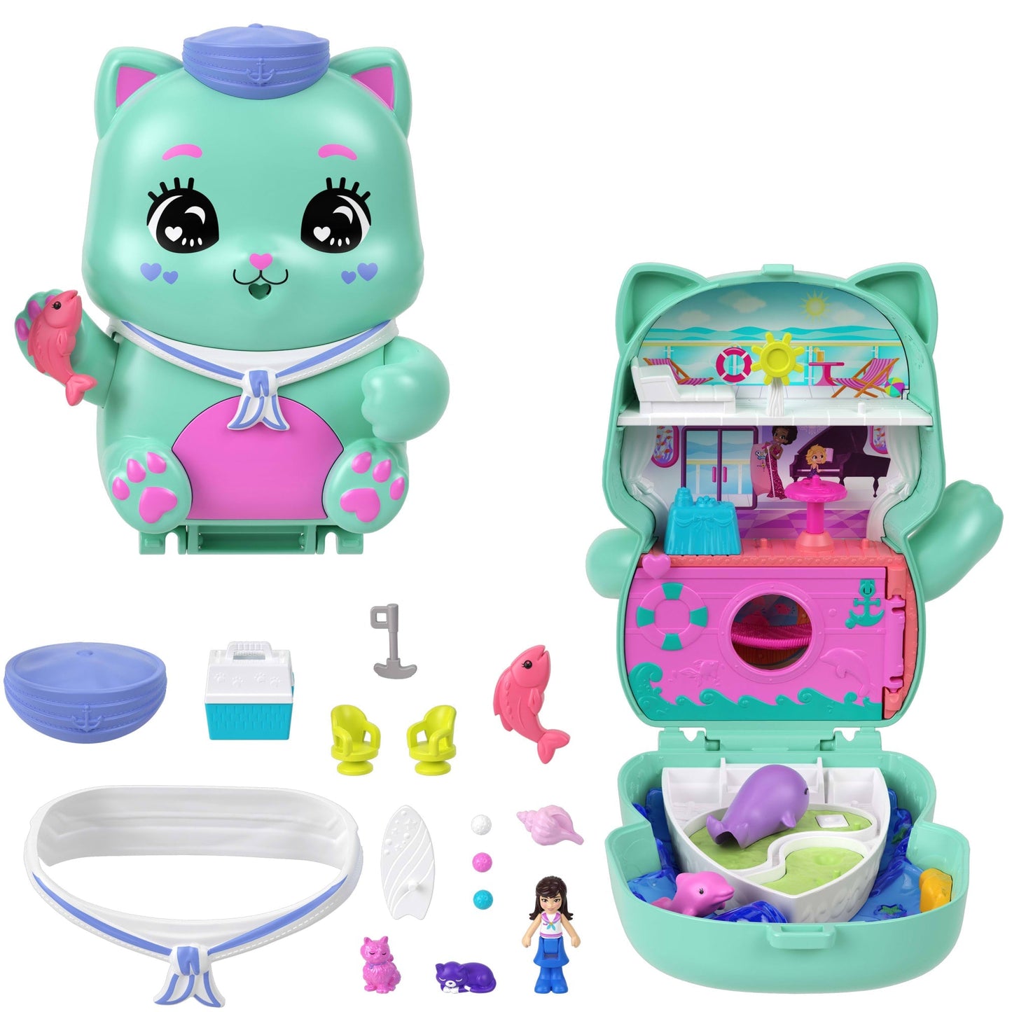Polly Pocket  Coffret  Chat Mousaillon, Micro-Poupée, Chats, Access.