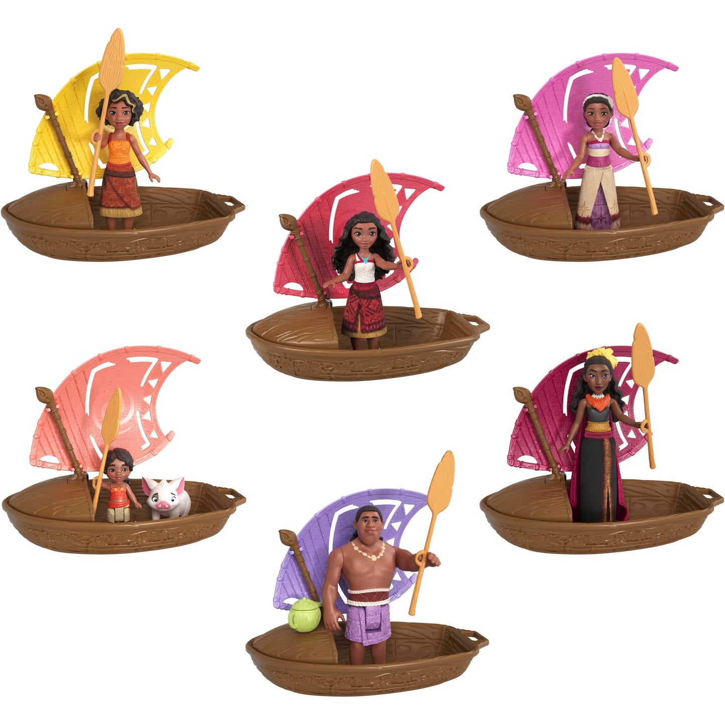 Moana 2 Conjunto de Brinquedo Canoa com Mini Boneca Surpresa e Acessórios