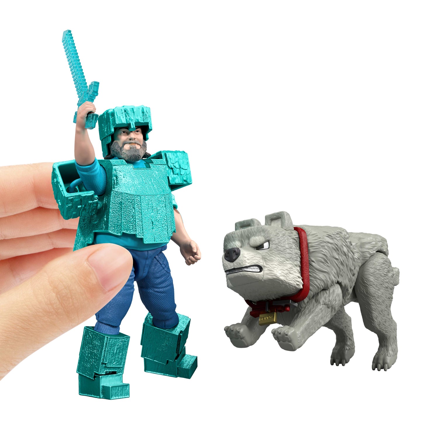 Minecraft Man's Best Wolf Pack With 2 Action Figures & 2 Accessories, Set inspired By The Movie