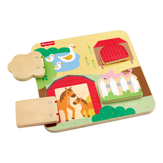 Fisher-Price-La Planche en Bois des Animaux de La Ferme-Pour Bébé