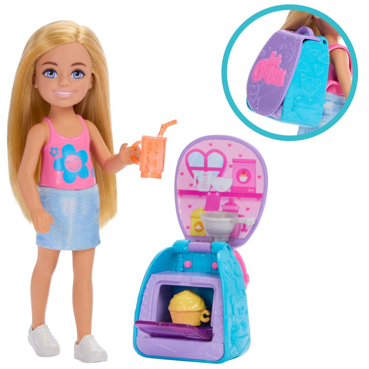Barbie Boneca Chelsea Mochila de Cupcakes