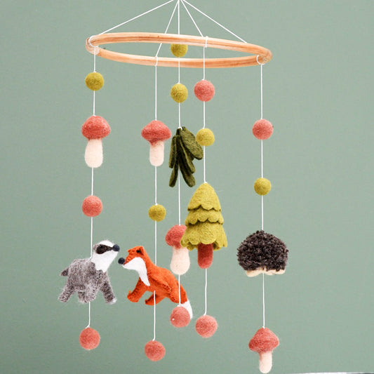 Tara Treasures Nursery Cot Mobile Natural Woodlands