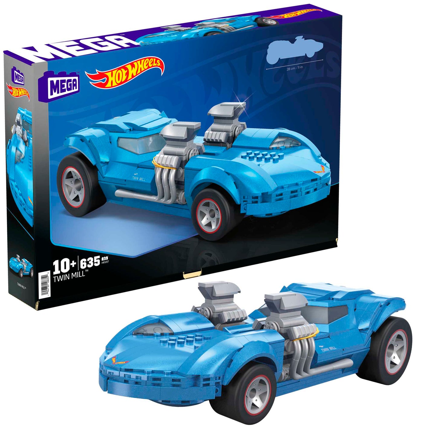 Mega Hot Wheels Coffret de Construction Voiture Twin Mill (635 Pièces) Pour Collectionneurs