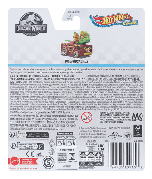 Hot Wheels RacerVerse Veículo de Brinquedo Dilofossauro
