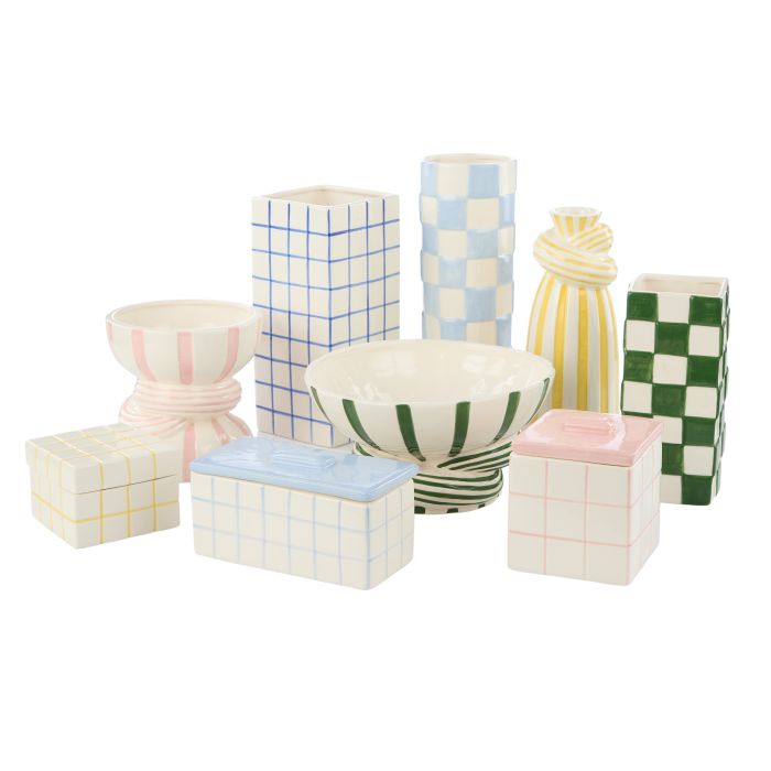Emporium Lulu Collection Twist Stripe Vase Pink