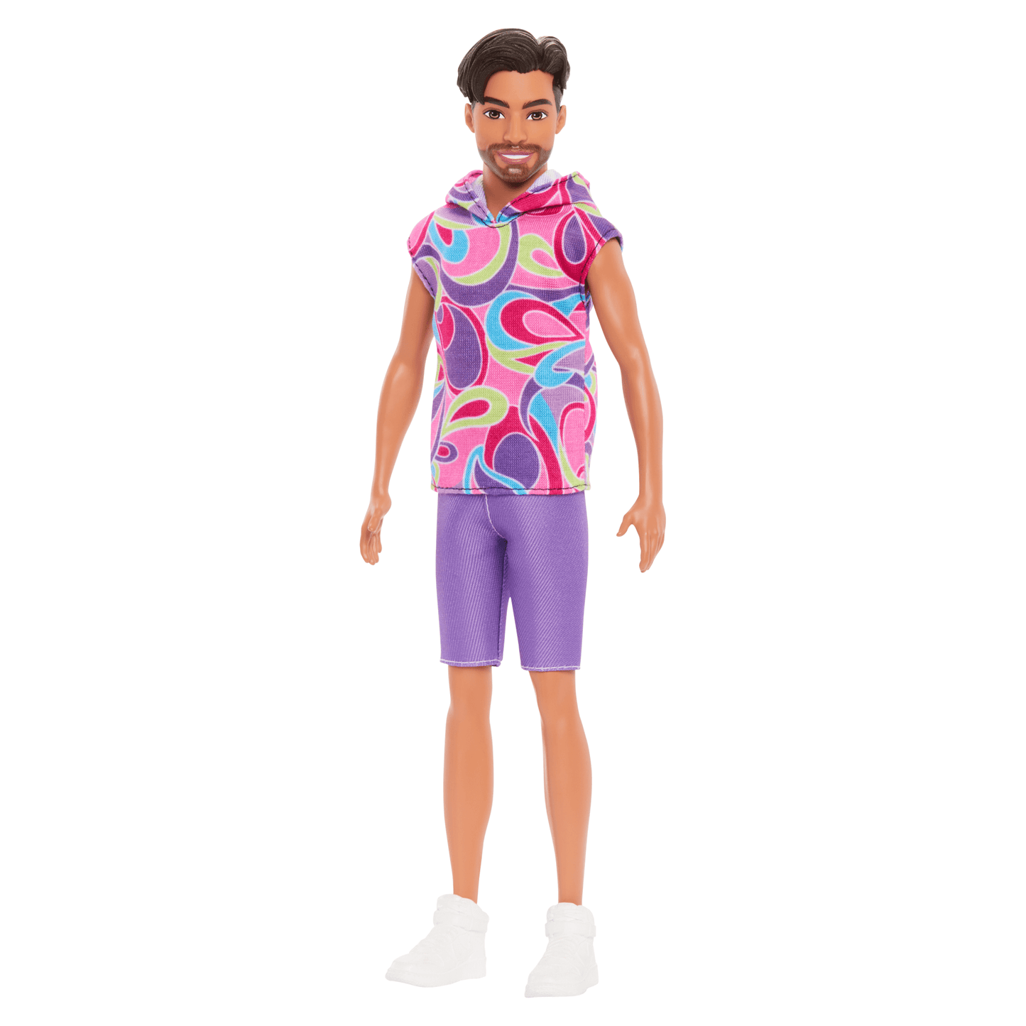 Barbie Fashionista Boneco Ken Camisa Colorida e Short Roxo