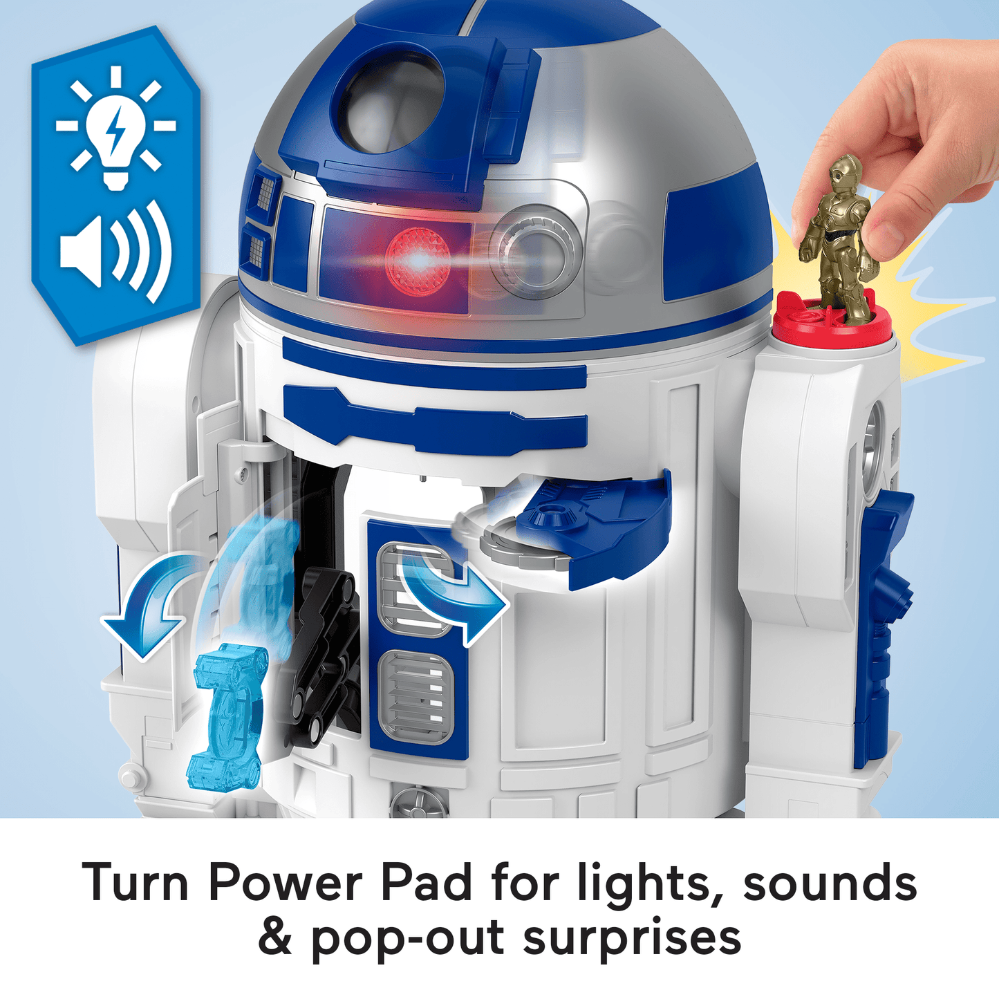 Imaginext Star Wars R2-D2 Toy With Lights Sounds & C-3Po Diecast Character Key For Kids