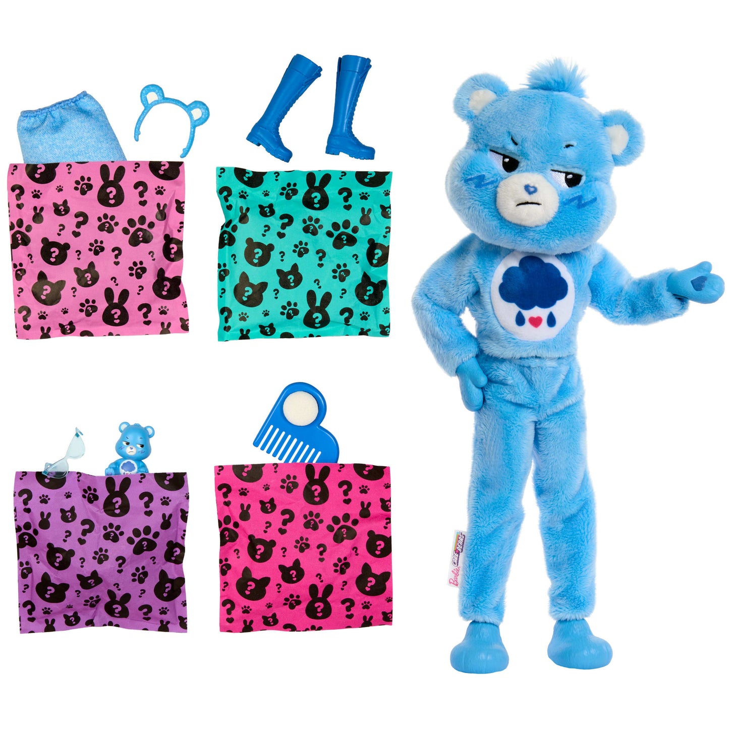 Barbie Cutie Reveal Care Bears Poupée et Acc. Costume Grognours