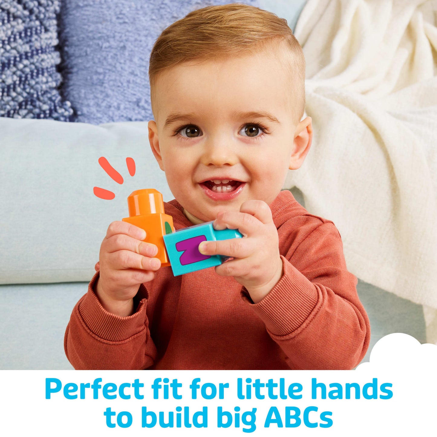 First Builders ABC Musical Train Toy Building Blocks With Music (50 Pieces) For Toddler