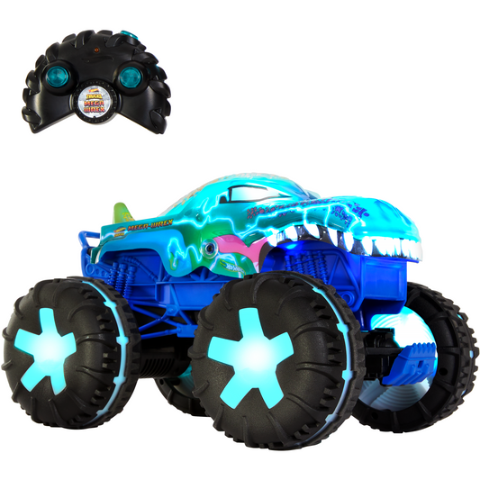 Hot Wheels Monster Trucks Vehículo a Control Remoto Mega Wrex Luces y Sonidos Escala 1:15