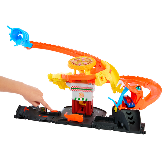 Hot Wheels City Pizza Slam Cobra Attack Playset With 1:64 Scale Toy Car