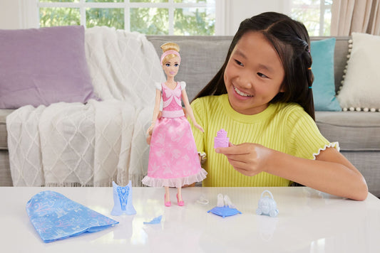 Disney Princess 2-In-1 Stories Cinderella Fashion Doll With 2 Snap-On Bodices, 2 Skirts & 9 Accessories