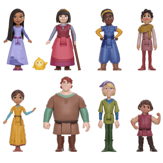 Disney's Wish The Teens Pack Of 8 Posable Mini Dolls & Star Figure