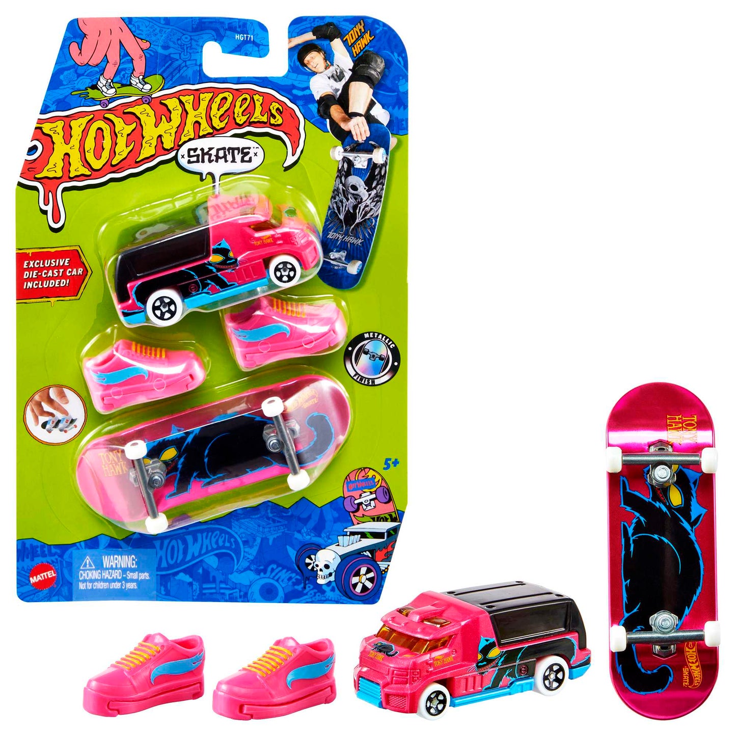 Hot Wheels Skate Vehículo de Juguete Patineta de Colección ANIMAL ATTACK™ + HW RAPID RESPONSE™ con Diecast