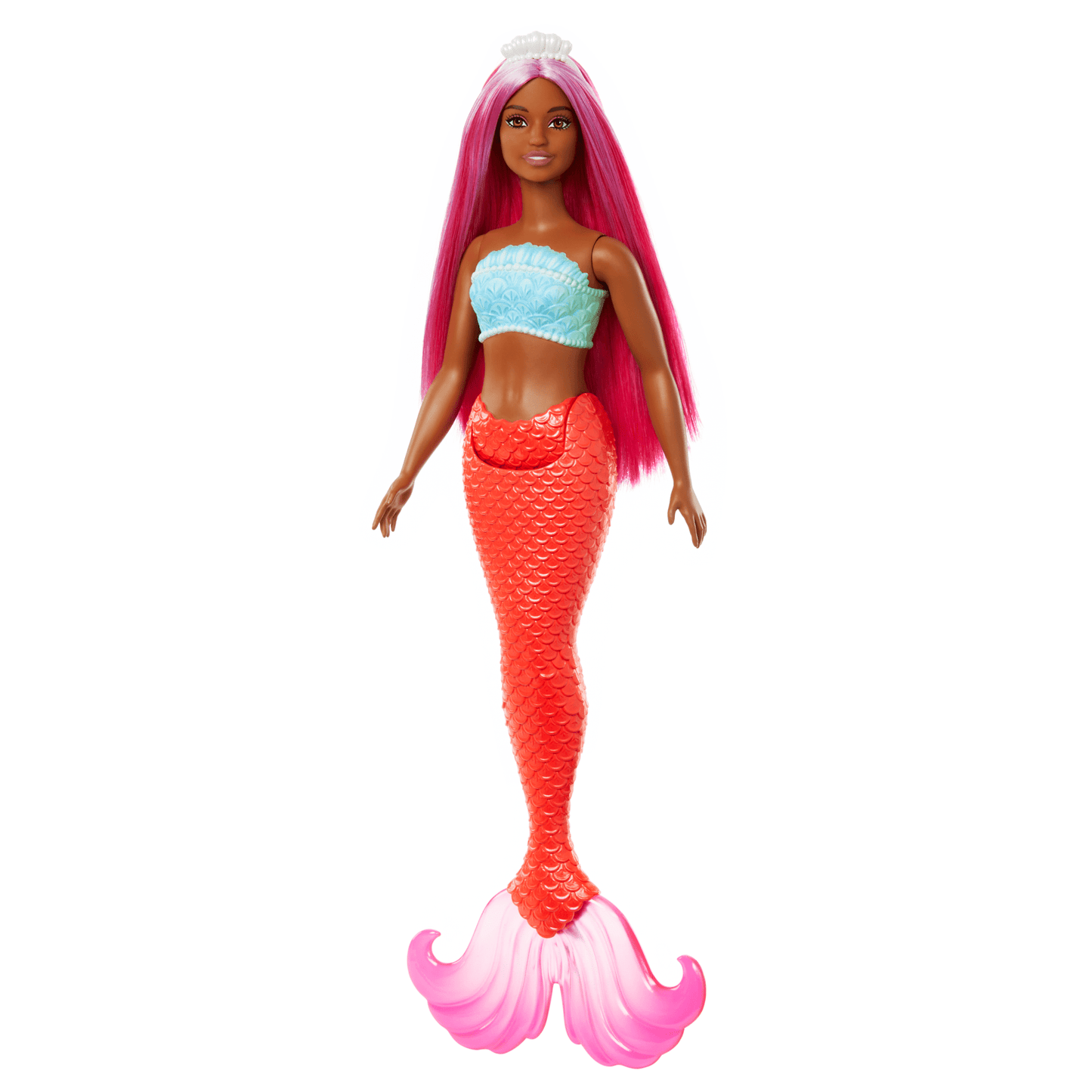 Barbie Mermaid Doll With Magenta Hair, Tropical Red Tail And Headband Accessory