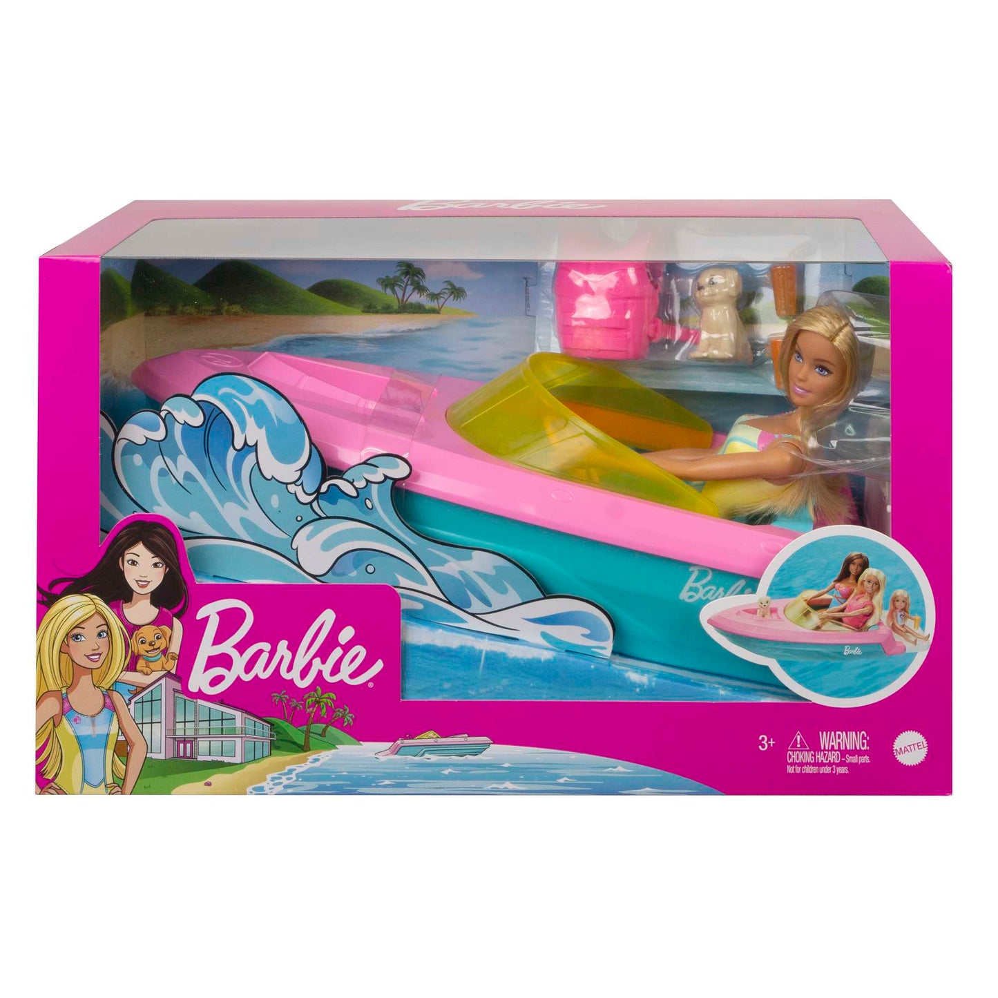 Barbie Conjunto de Brinquedo Barco aquático com Boneca