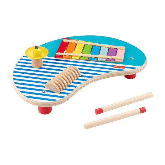 Fisher-Price Table Musicale en Bois, Percussions, 3Éléments en Bois