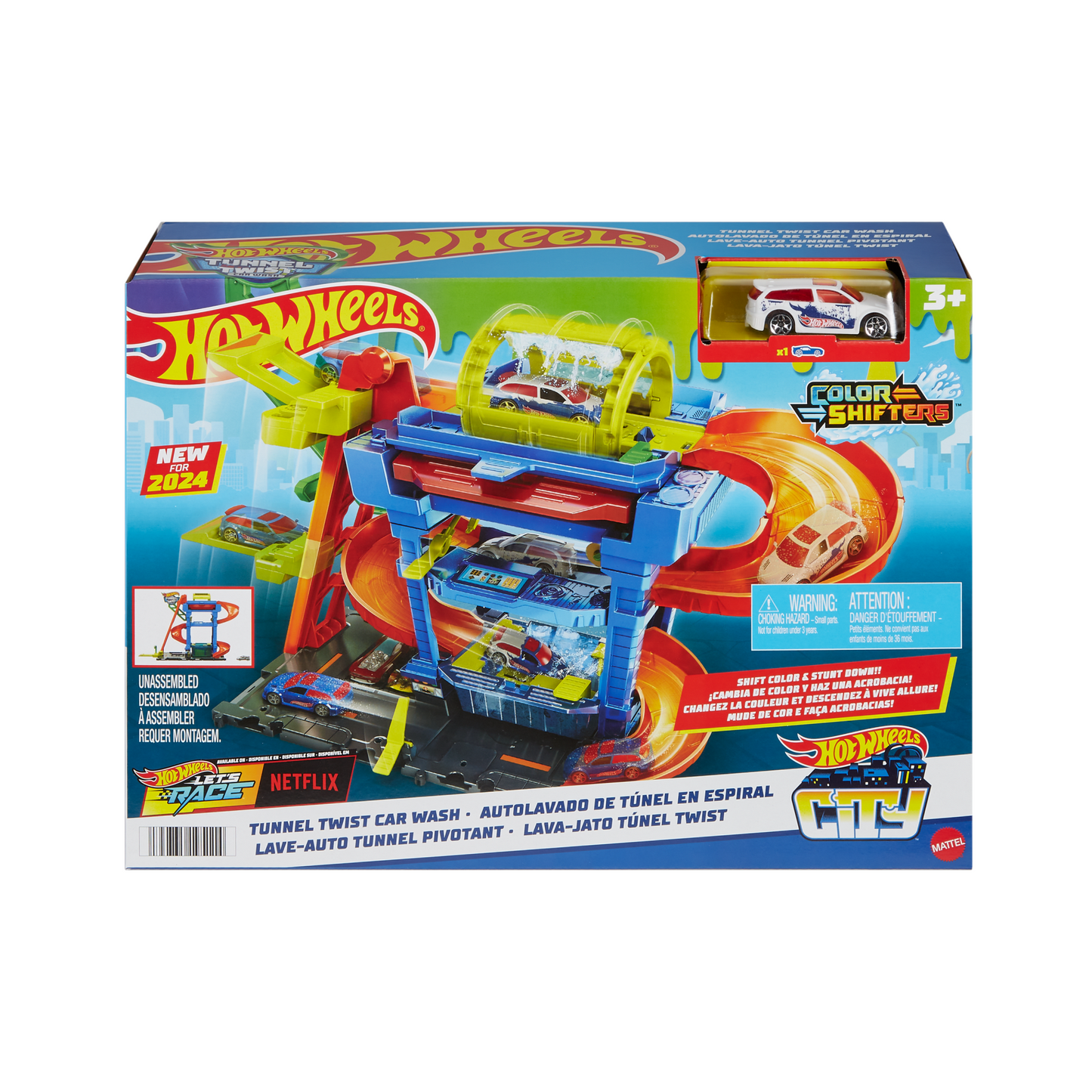 Hot Wheels  Ville  Color Shifters  Lave-Auto Tunnel Pivotant