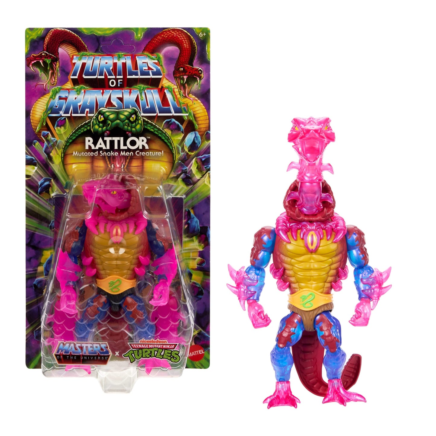 Masters of the Universe Turtles of Grayskull Figura de Acción Rattlor de 5.5 pulgadas