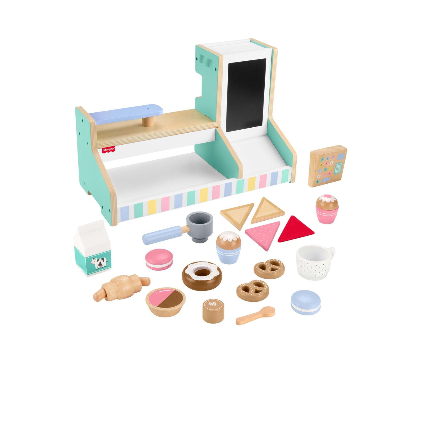 Fisher-Price®  Coffret Café en Bois, 20Éléments en Bois