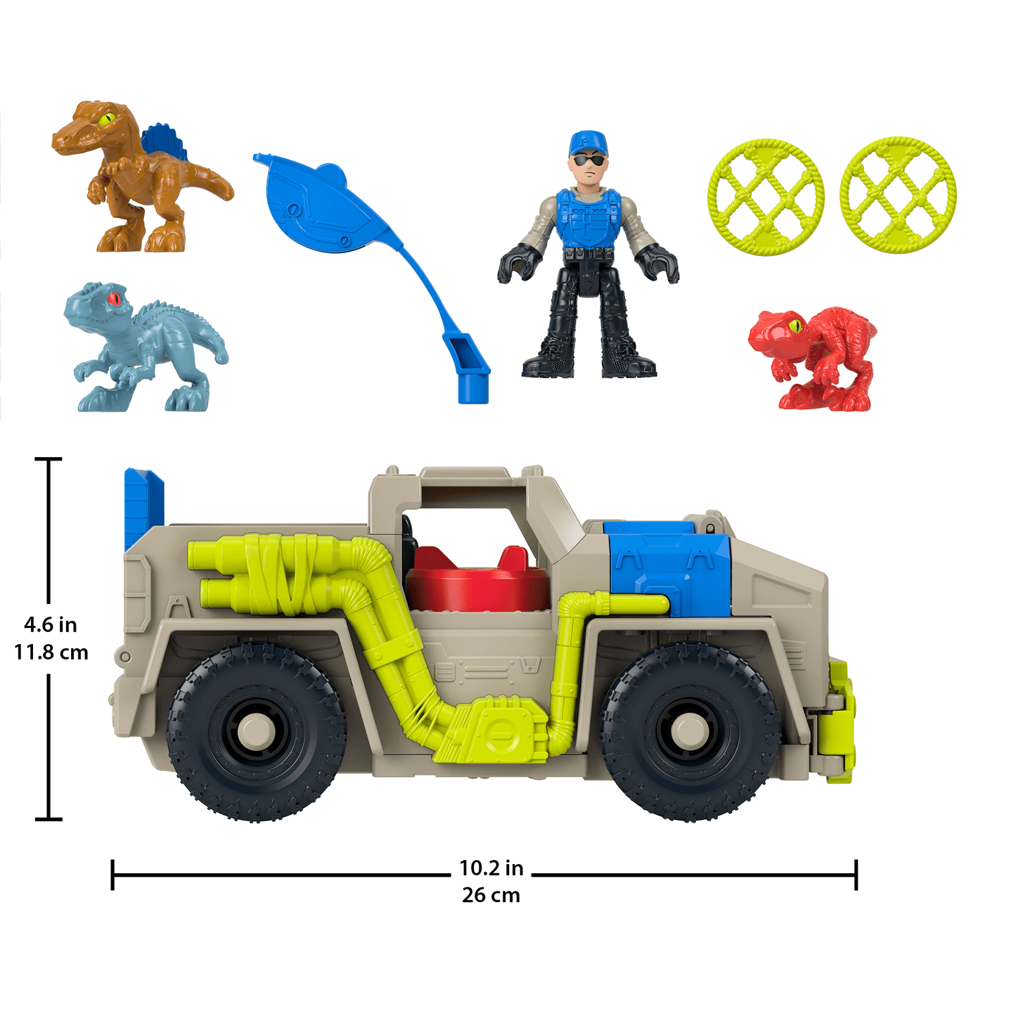 Imaginext Jurassic World Vehículo de Juguete Rastreadora de Dinosaurios
