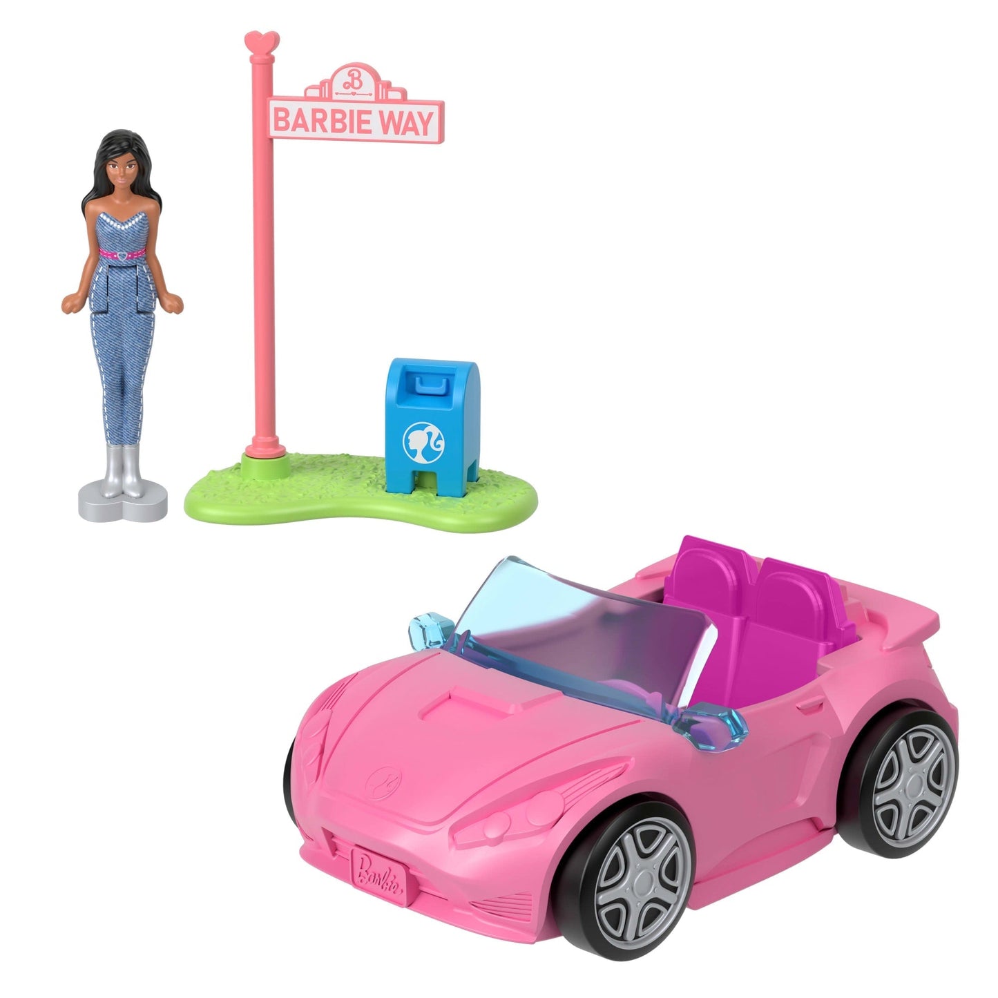 Barbie Mini Barbieland 4-Pack Doll & Vehicle Set, 4 1.5-Inch Dolls &  4 Iconic Toy Vehicles