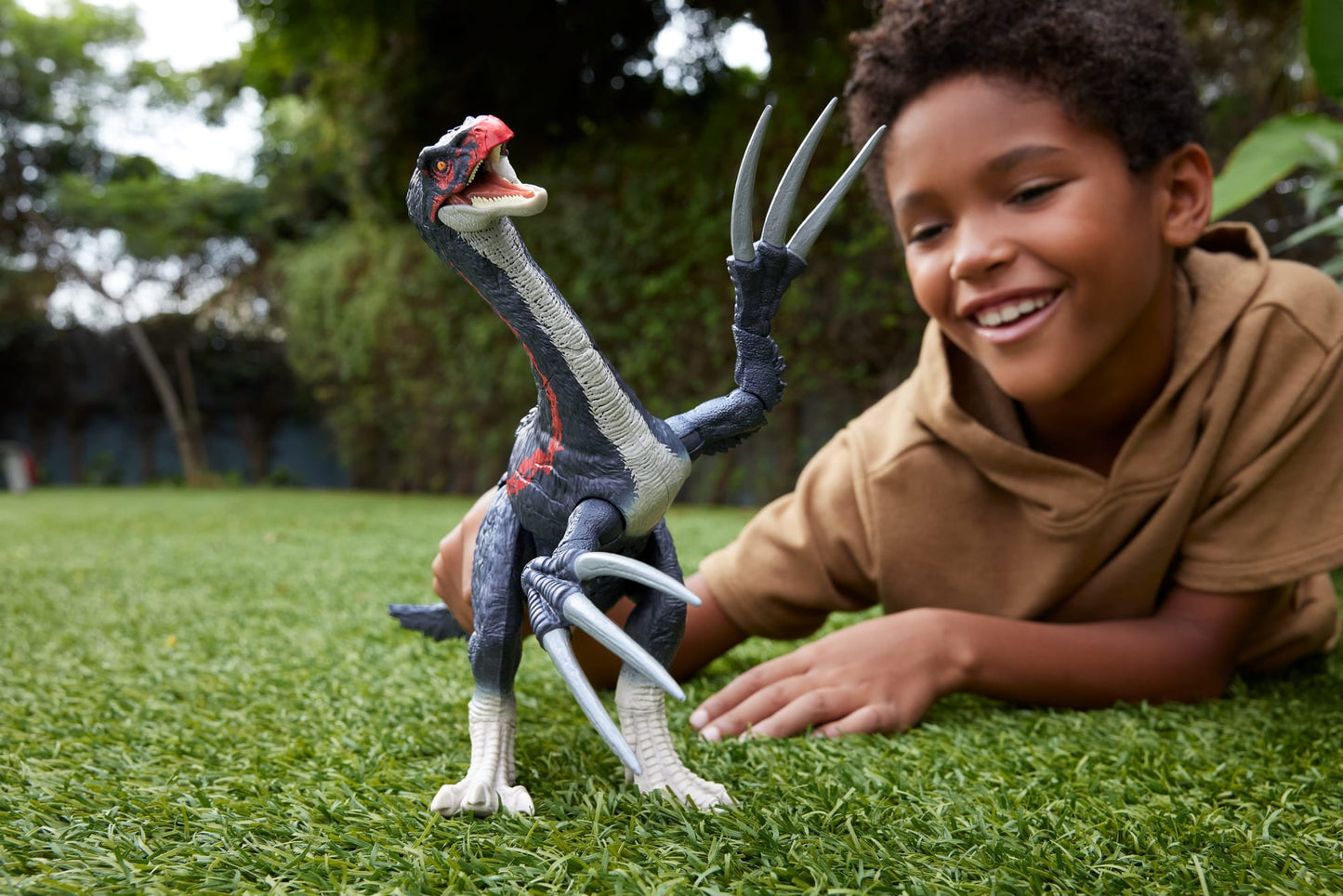 Figurine de Dinosaure Therizinosaurus Slash N Roar Monde Jurassique, Jouet D’Attaque Émettant des Sons, La Théorie du Chaos