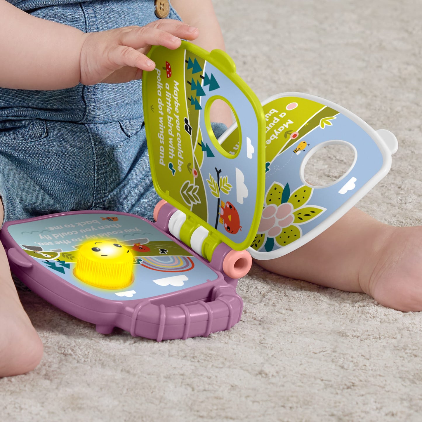 Fisher-Price  Livre Interactif Singe Violet, Avec Lumières et Sons
