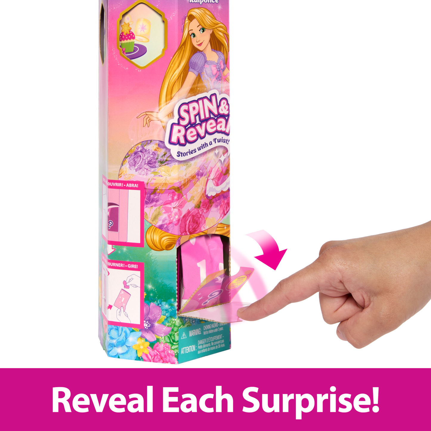 Disney Princess Spin & Reveal Rapunzel Fashion Doll & Accessories With 11 Surprises