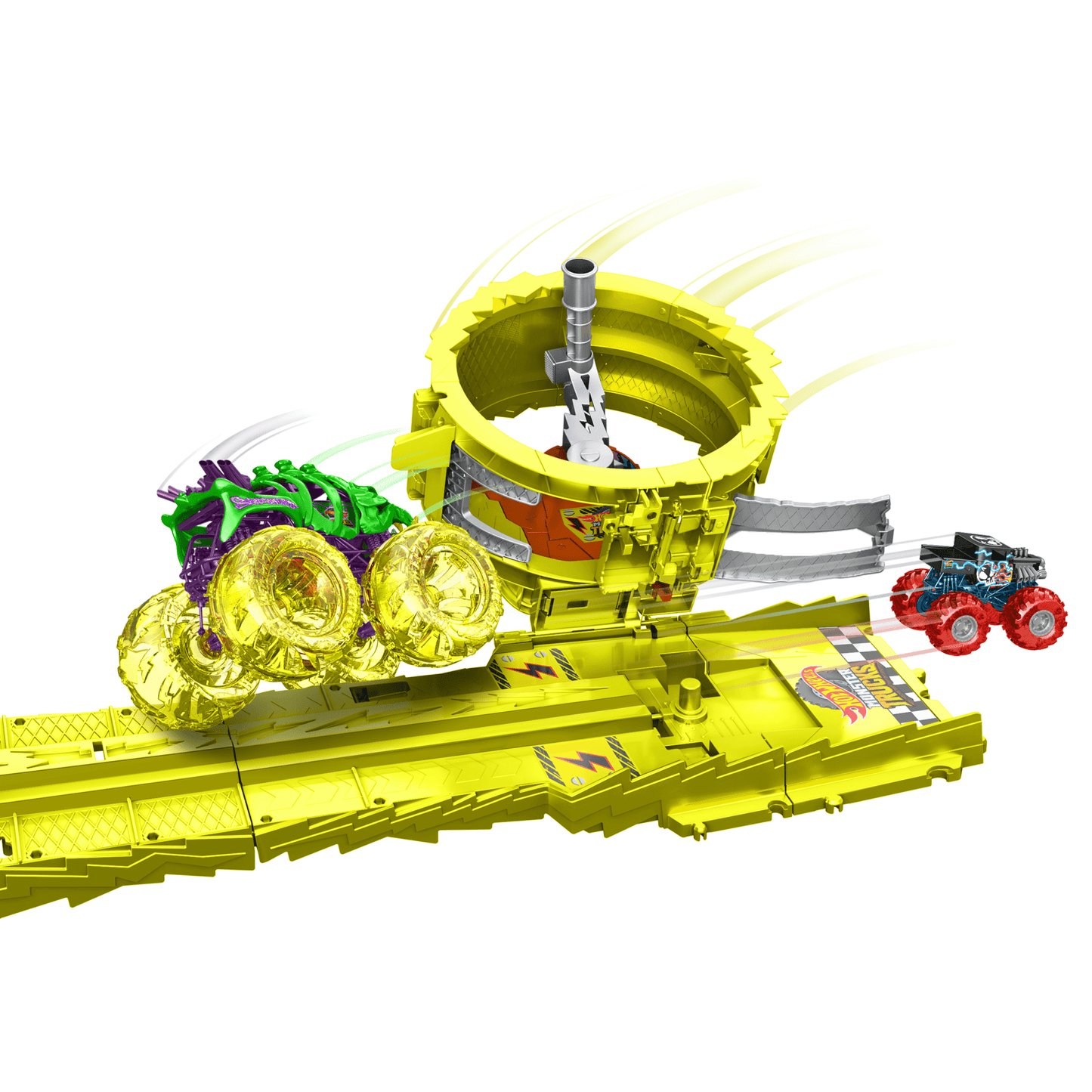 Hot Wheels Monster Trucks Pista de Brinquedo Arena Energia de Demolição Recarregue energia e destrua!