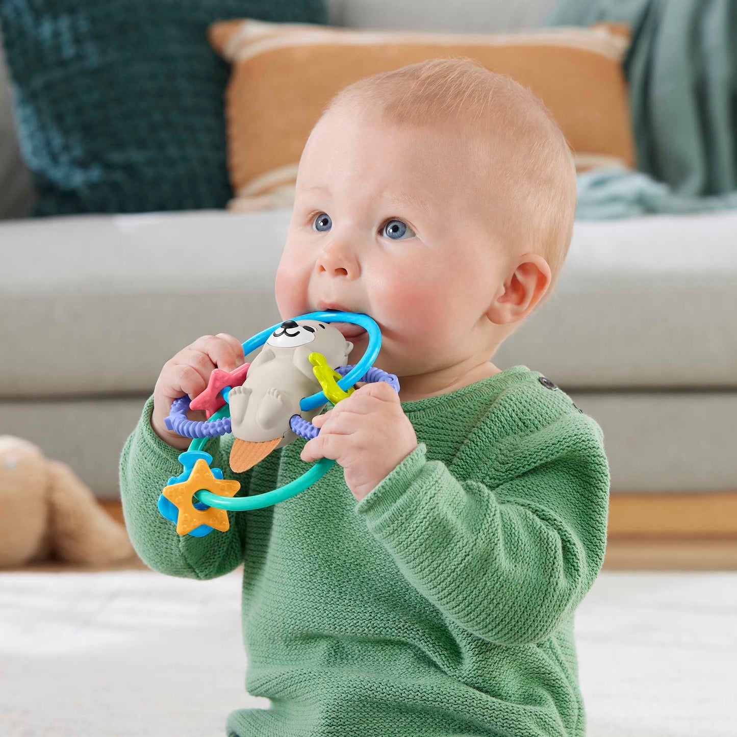 Hochet et Jouet de dentition Sans Bpa Pour Nouveau-Nés de Fisher-Price, Loutre à Tordre et Mordiller