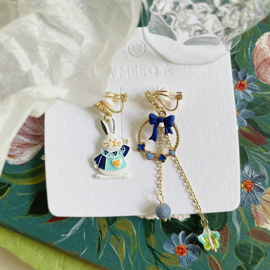 Luninana Clip-on Earrings - Bunny Jack of Heart YBY052