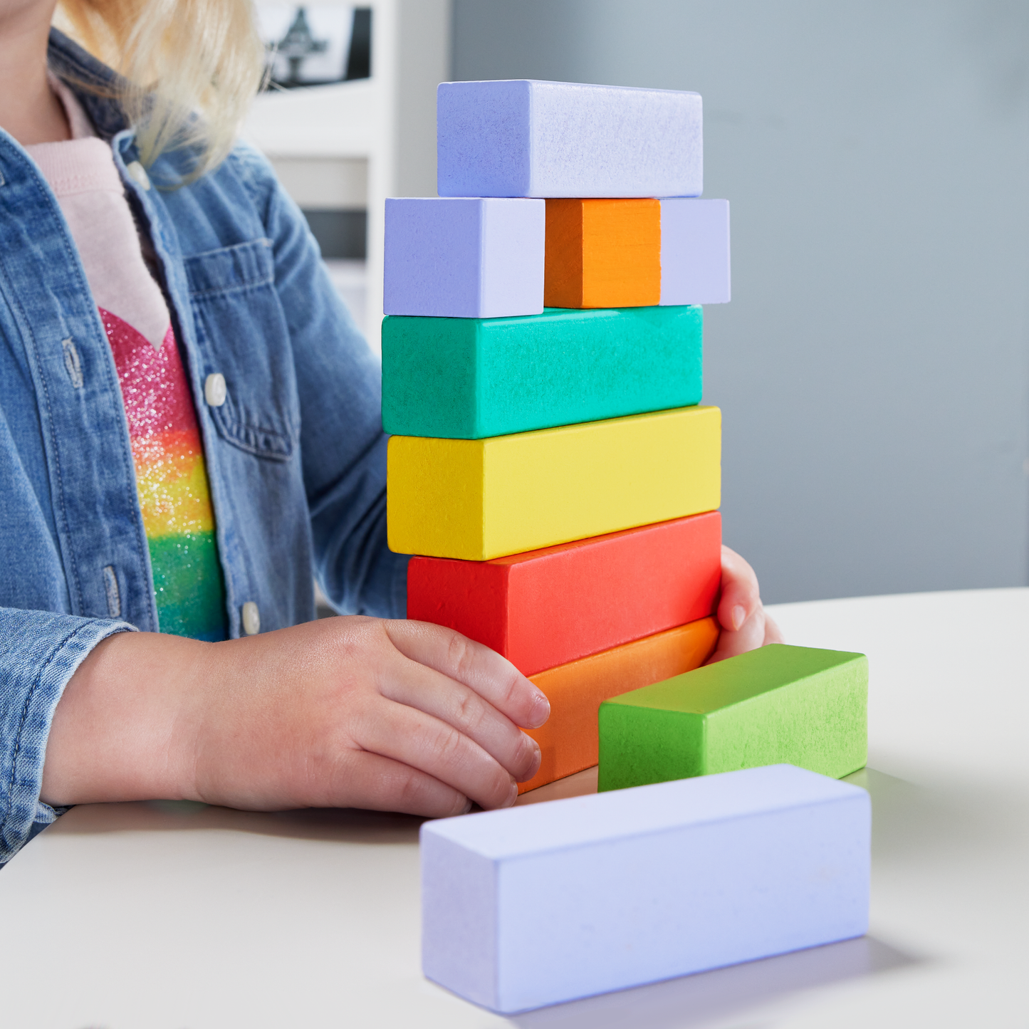 Fisher-Price  Blocs à Empiler en Bois, 65Éléments en Bois