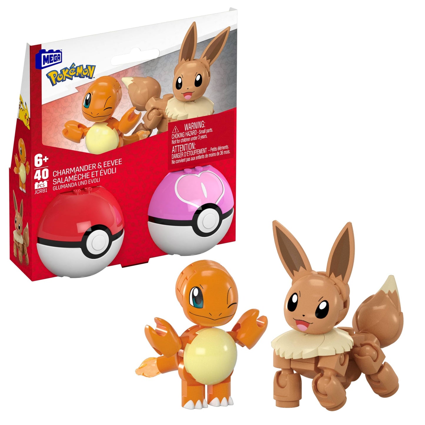 MEGA Pokémon Juguete de Construcción Pokébola Eevee & Charmander