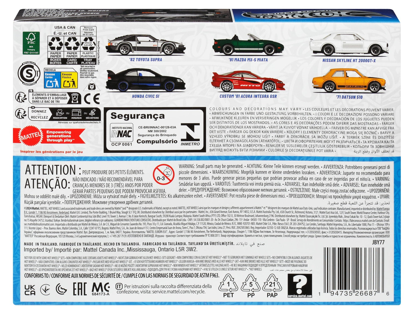 Hot Wheels Collector Veículo de Brinquedo Pacote Carros Japoneses