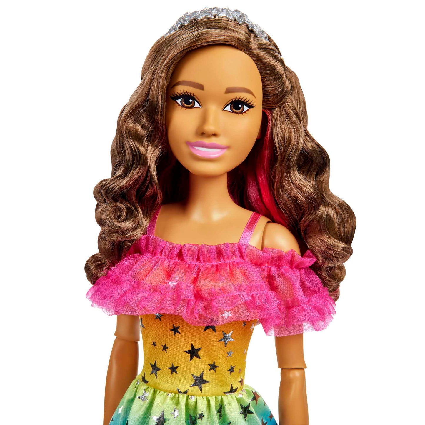 Barbie Poupée Grand Format 71,12 Cm, Brunette, Robe Arc-en-Ciel
