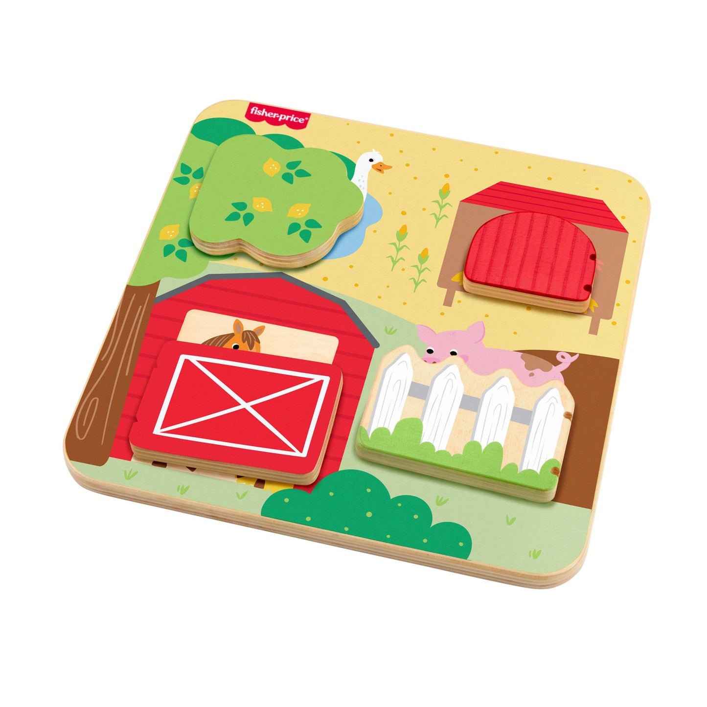 Fisher-Price-La Planche en Bois des Animaux de La Ferme-Pour Bébé