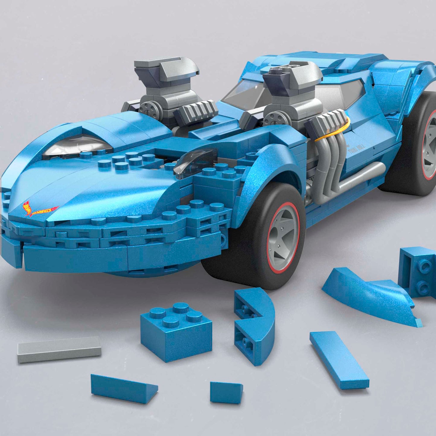 Mega Hot Wheels Coffret de Construction Voiture Twin Mill (635 Pièces) Pour Collectionneurs