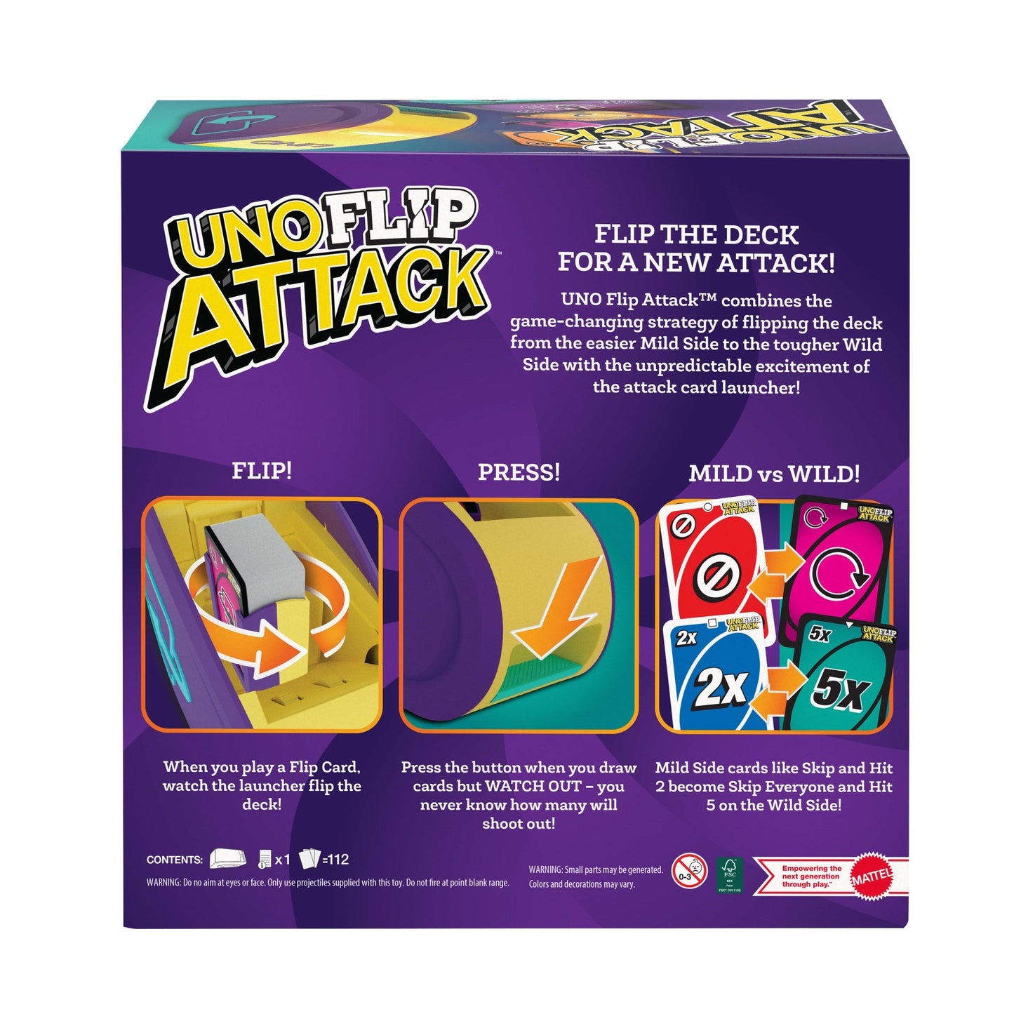 Uno Flip Attack™  Jeu de Cartes Pour enfants, Adultes et Familles