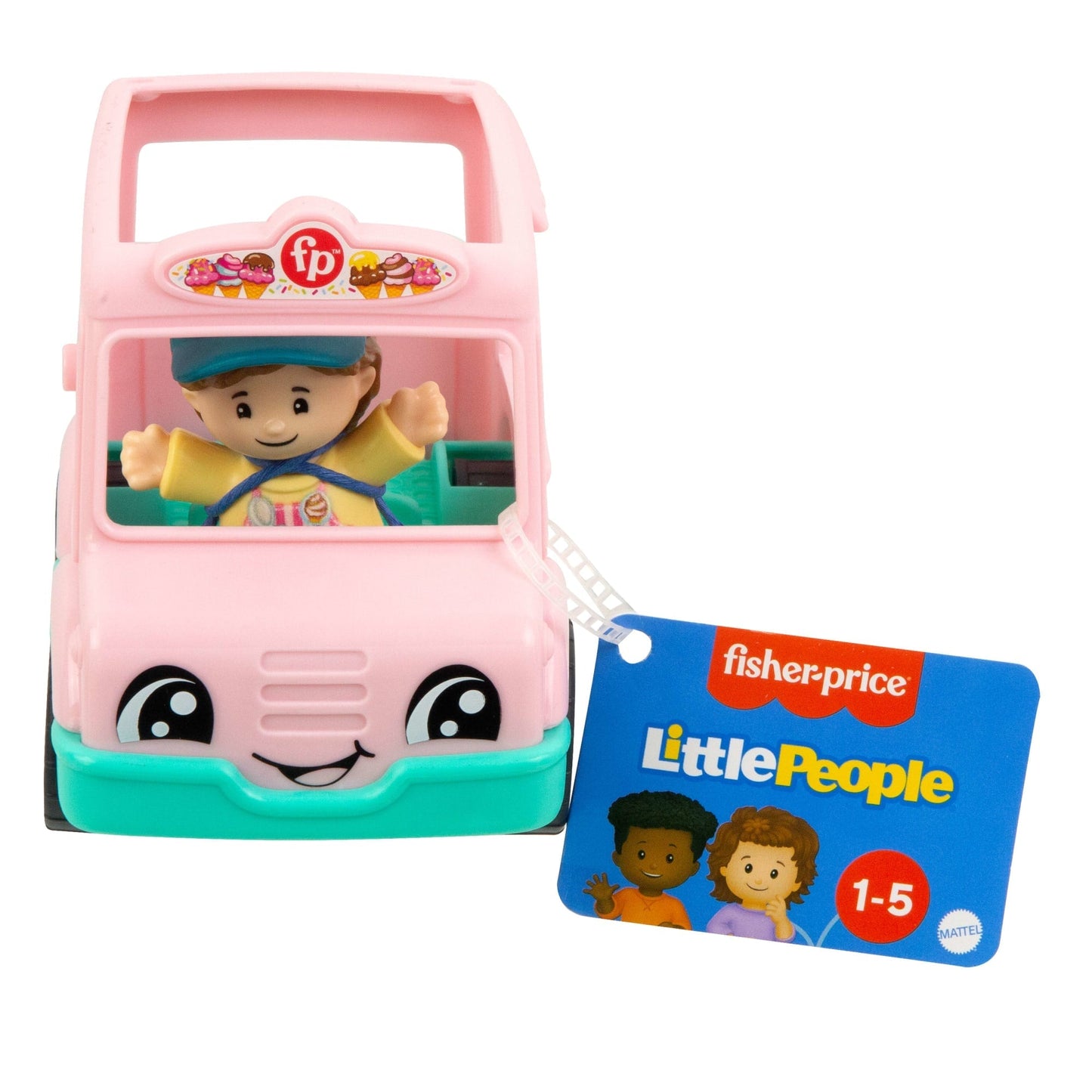 Fisher-Price Little People Ice Cream Truck, Push-Along Toy Vehicle & Figure For Toddlers & Kids